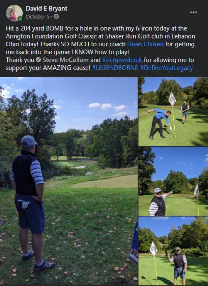 David made a 204-yard hole-in-one with a 6-iron.
