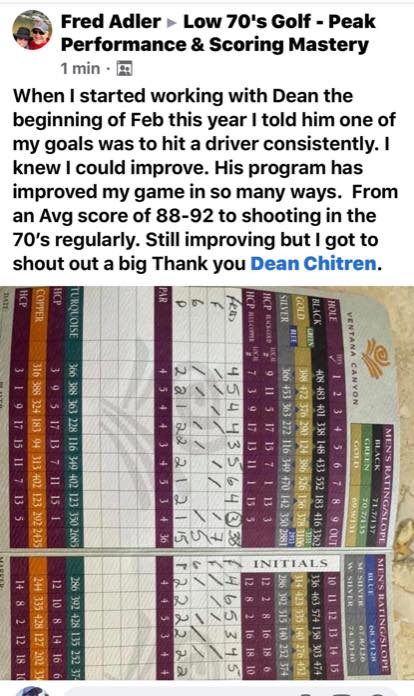 Fred went from the high 80s and low 90s to shooting in the 70s regularly.
