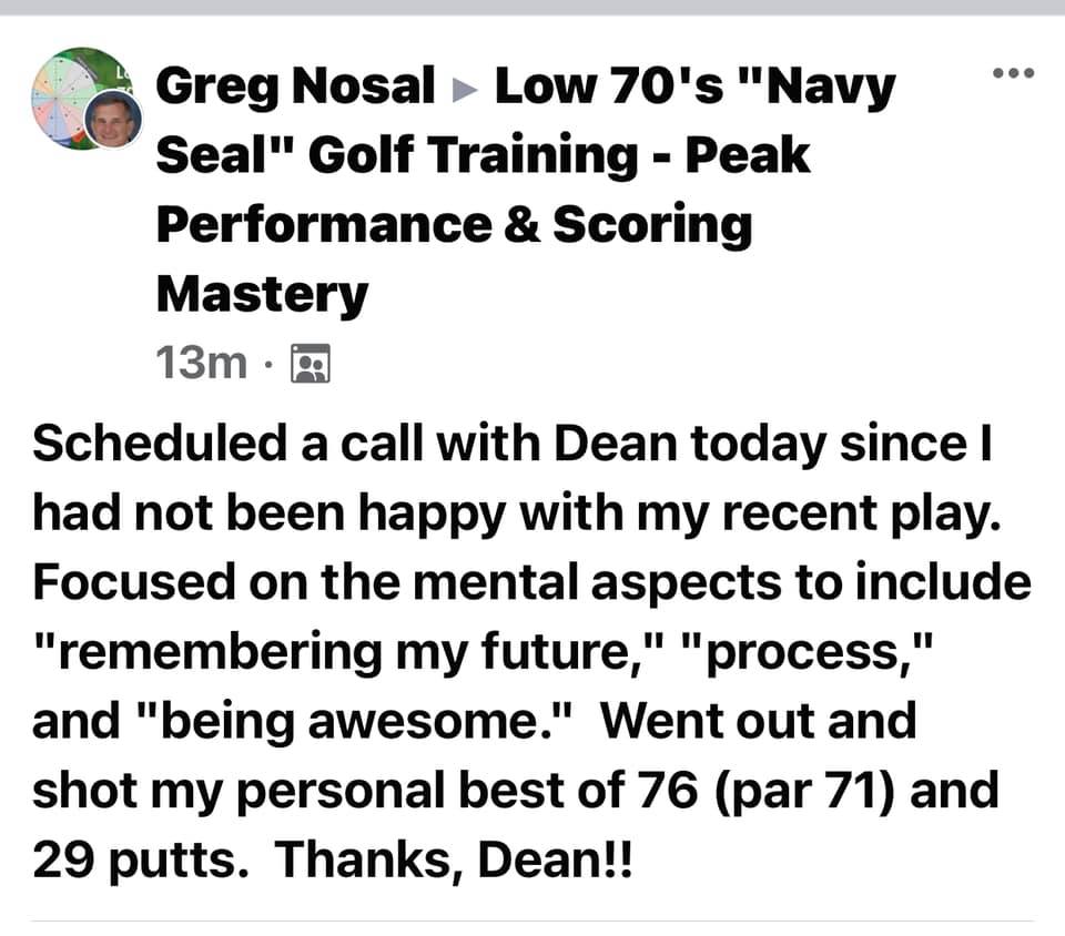 Greg shot a personal-best 76, with just 29 putts.