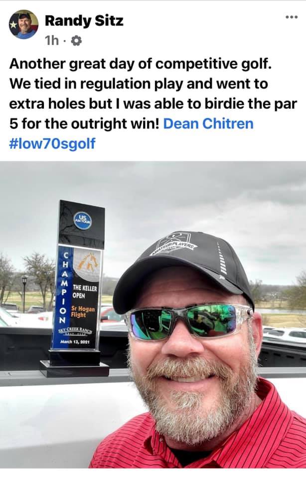 Randy won his tournament in a playoff, birdieing the par-5.