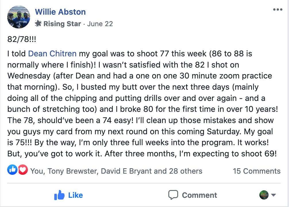Willie broke 80 for the first time in 10 years, shooting a 78.